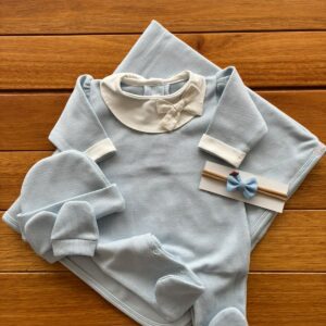 Macacão Azul Detalhe Gola