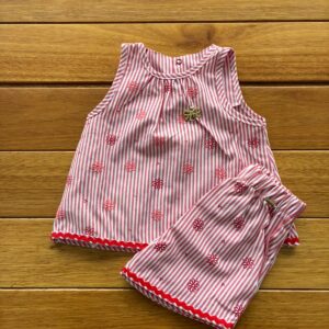Conjunto Feminino Bata Short Tricoline List.